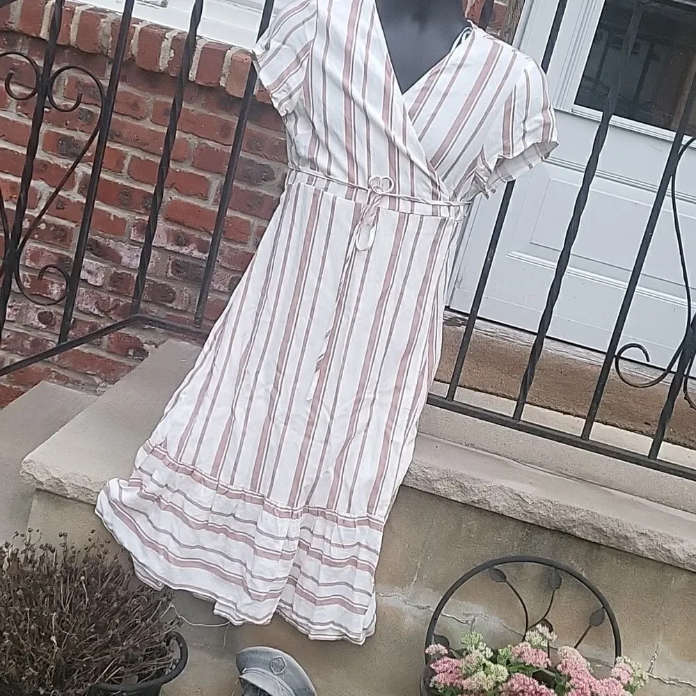 Stripped wrap dress
